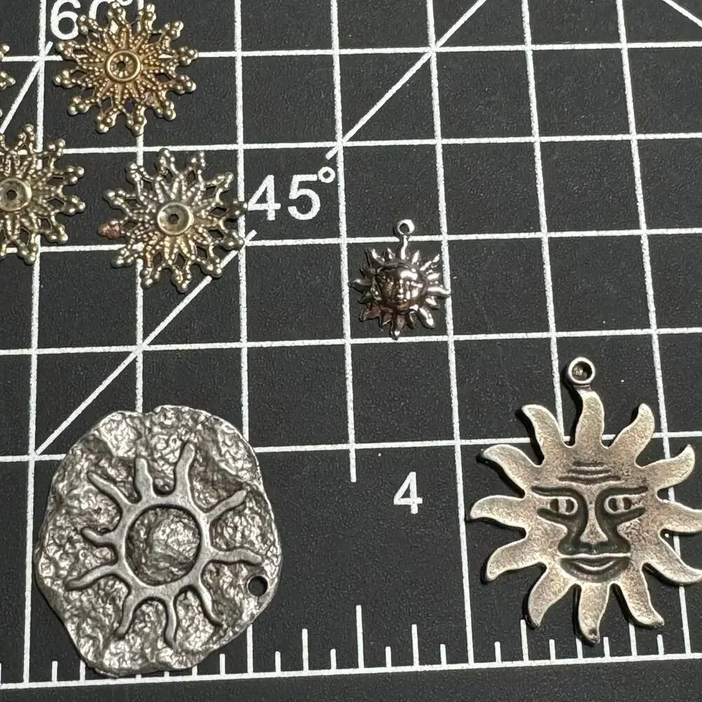 Celestial Sun, Moon & Star Metal Charms Assorted Jewelry Making Craft Lot